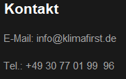 Kontaktdaten von KlimaFirst